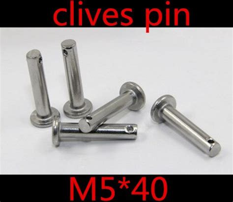 20pcslot M540 5mm M5 304 Stainless Steel Clevis Pinflat Head Cylindrical Pin With Hole