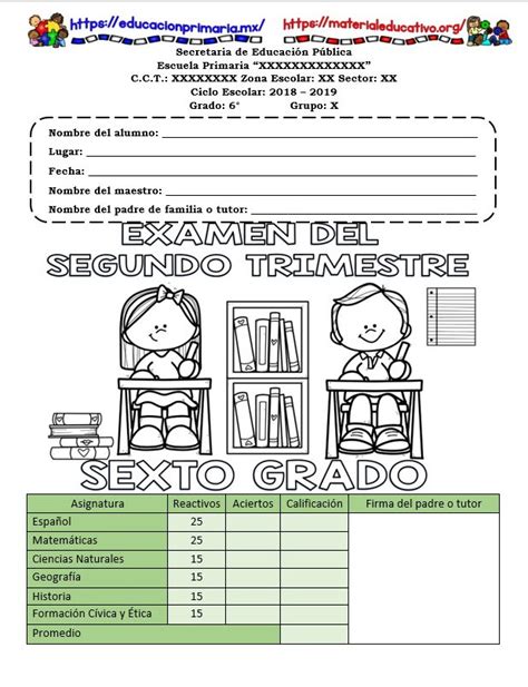 Examen Del Sexto Grado De Primaria Del Segundo Trimestre Para El Ciclo My Xxx Hot Girl