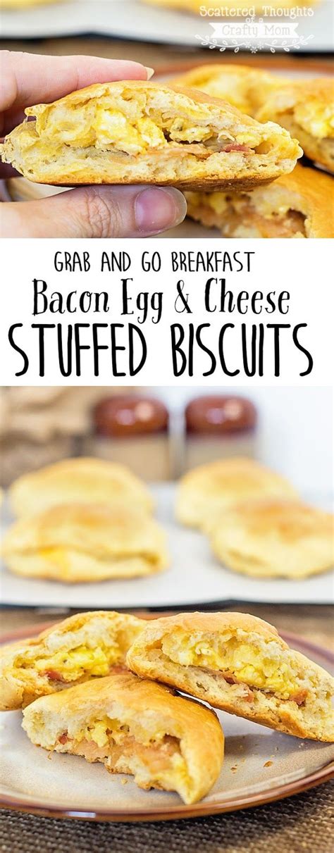 These Bacon Egg And Cheese Stuffed Biscuits Are Prepared