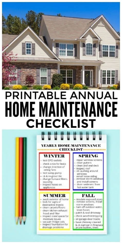 Yearly Home Maintenance Checklist Home Maintenance Checklist Home