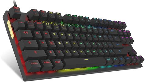 Professional Gaming Mechanical Keyboard Rgb Rainbow Backlit 87 Keys