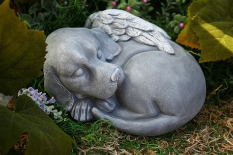 Dog Angel Statue Beautiful Pet Memorial Garden Sculpture Etsy