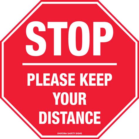 Stop Please Keep Your Distance Covid 19 Floor Graphics Uss