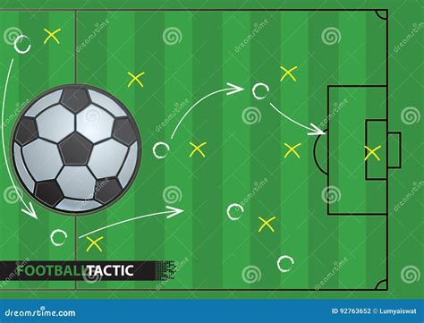Soccer Game Strategy Plan Football Background Stock Vector