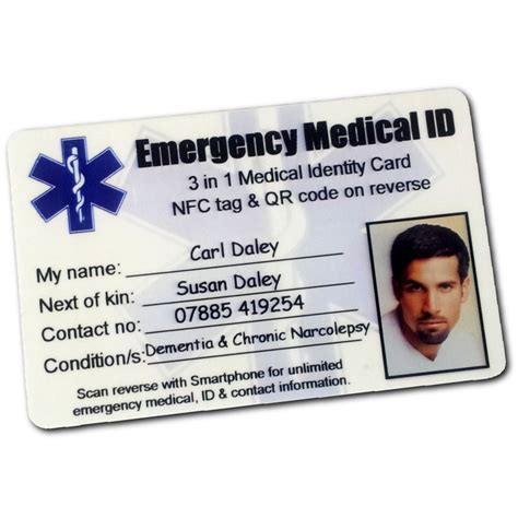 With space for all your details, order a personalised medical alert card here. Electronic Medical Identity Card NFC, QR Code and Text by You-iD.me - You ID Me