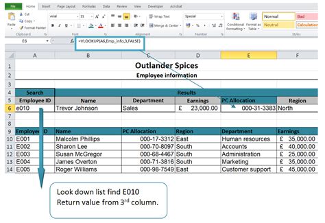 Excel Vlookup To Lookup Values In A List Imagine Training