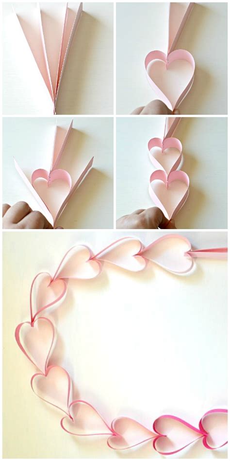 How To Make A Heart Shaped Paper Chain For Valentines Day Savvymom Valentines Games