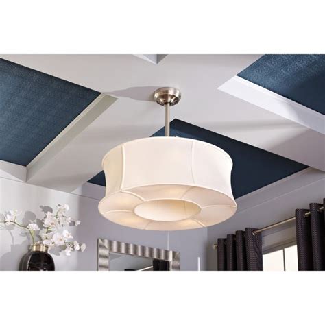 The flush mount design is perfect for rooms with low ceilings and the integrated led light kit offers versatile lighting options. allen + roth Sun Valley 30-in Brushed Nickel Downrod Mount ...