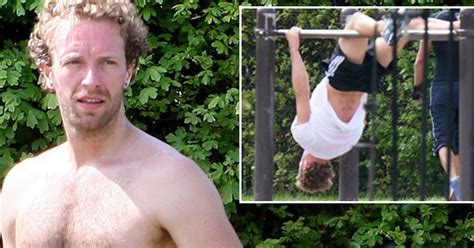 Chris Martin From Coldplay Topless In Primrose Hill With Cupping Marks