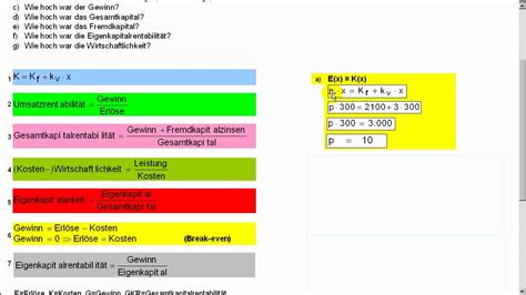 Weitere beispiele für einkaufskennzahlen sind u.a. Allgemeine BWL - Grundlagen - Kennzahlen, Kostenfunktion, Erlöse, Break-even - YouTube