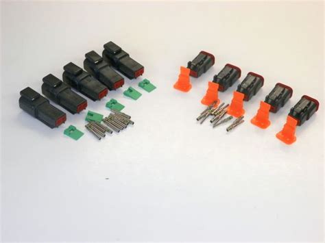5 Sets Black Deutsch Dt 2 Pin Connectors 14 16 18 Ga Awg Solid Contacts