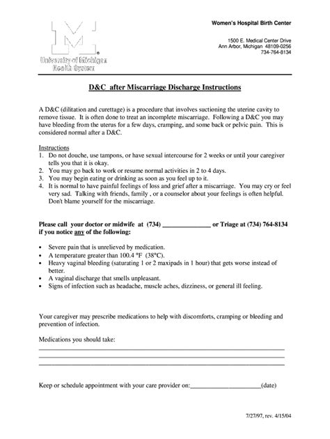 Free Miscarriage Discharge Papers Fill Out And Sign Online Dochub