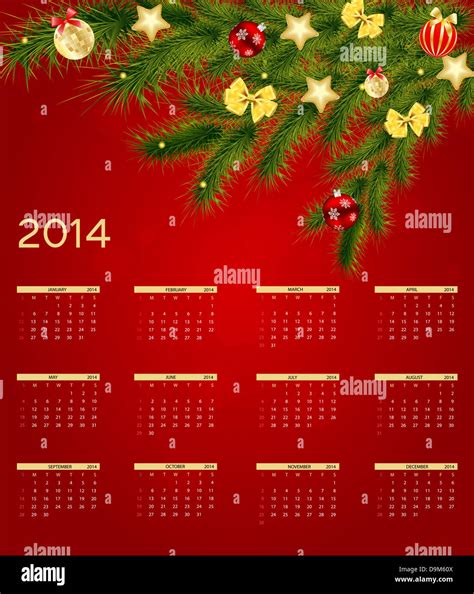 2014 New Year Calendar Vector Illustration Stock Photo Alamy