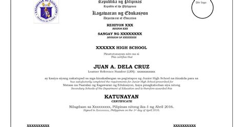 Deped Cert Of Recognition Template New Editable Quarterly Awards