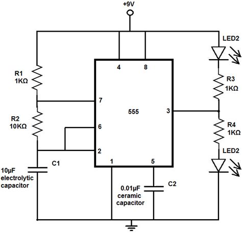 Simple Flashing Led Circuit Diagram Wiring Diagram And Schematics