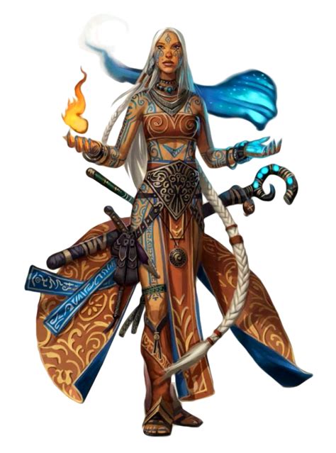Female Human Sorcerer With Staff Pathfinder Pfrpg Dnd Dandd 35 5e 5th