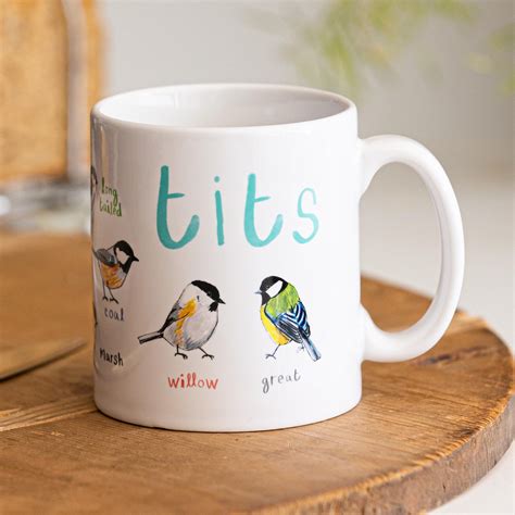 Tits Ceramic Bird Mug Sarah Edmonds Illustration