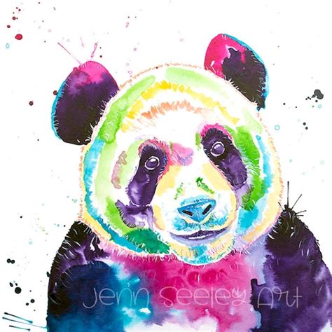 Panda Watercolor Art Print Panda Portrait Panda Wall Art Etsy Uk