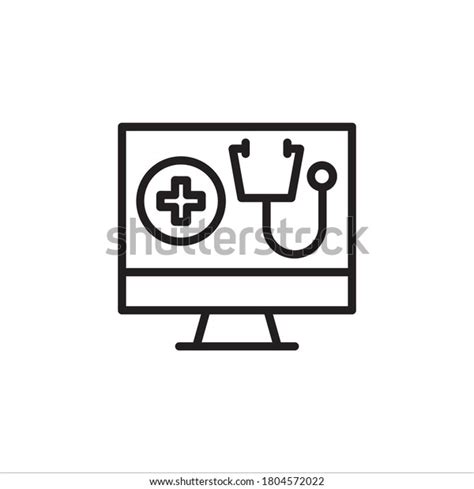 Medical Computer Icon Black Design Stock Vector Royalty Free