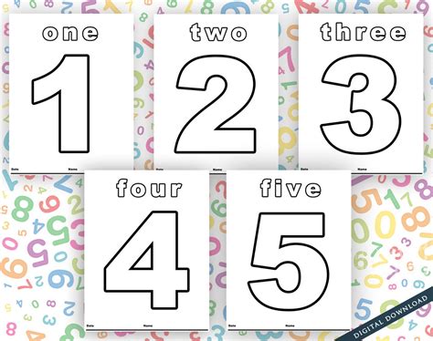Toddler Educational Teaching Print Numbers 1 10 22 Sheets Etsy Sweden