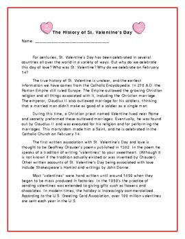 About 300 years after the death of jesus christ, the. The History of St. Valentine's Day FREEBIE!!!!!!!!! by ...