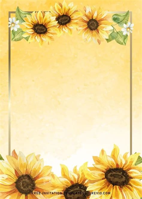 Free Printable Sunflower Wedding Invitations