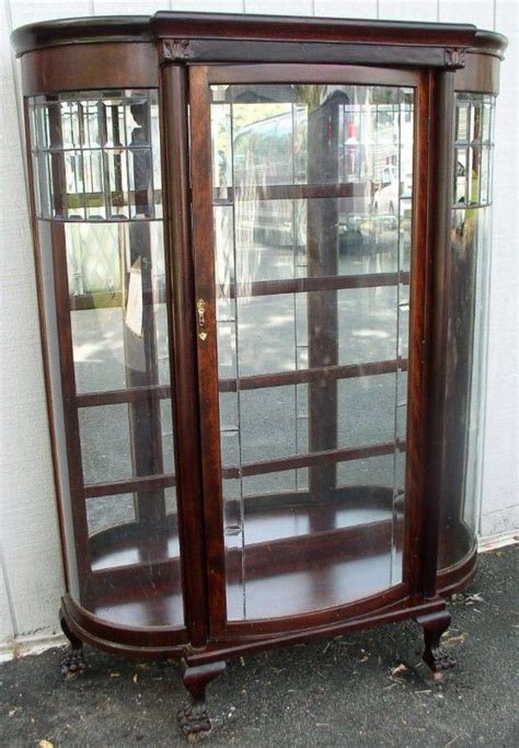 Antique China Cabinet With Curved Glass Door Online Information