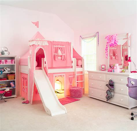 Pink Princess Castle Bed With Slide By Maxtrix Kids 370