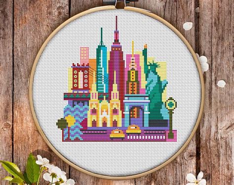 New York Cross Stitch Pattern For Instant Download 078 Easy Cross