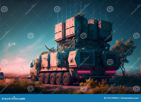 Air Defense Radars Of Military Mobile Antiaircraft Systems In Green