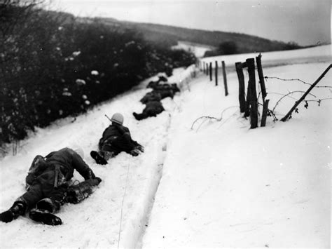 2nd Infantry Combat Patrol Lie Flat On The Ground To Escape Harassing