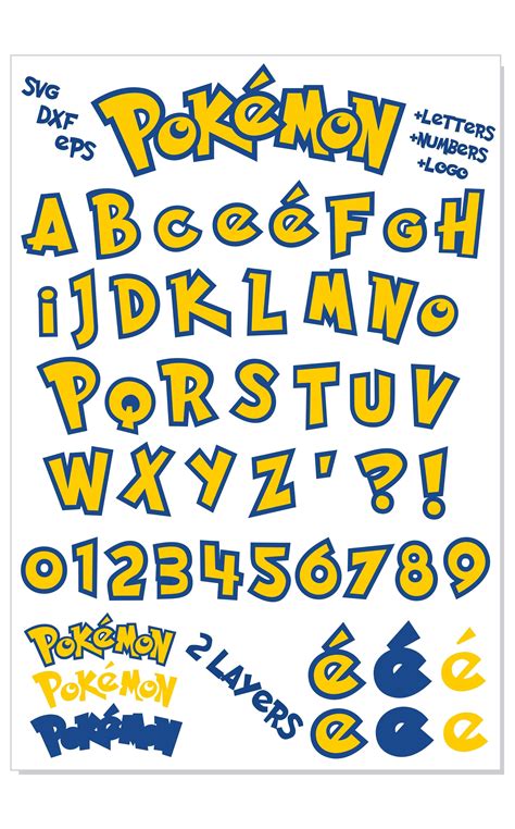 Pokemon Font Svg Vector Pokémon Alphabet Letters Numbers Pokemon Logo