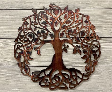 Celtic Tree Of Life Wall Art Metal Art Copper Tree Woodland Etsy