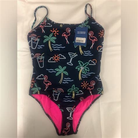 Chubbies Swim Chubbies The Electric Avenue Ladies Swim One Piece Bathing Suit Neon Print