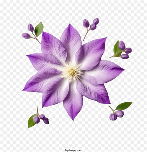 Flor Morada Clematis Los P Talos De Las Flores Imagen Png Imagen Transparente Descarga Gratuita