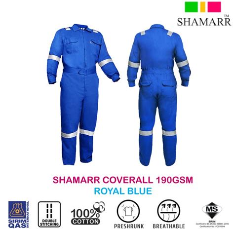 Shamarr Safety Coverall Royal Blue I Dosh I Sirim Lazada