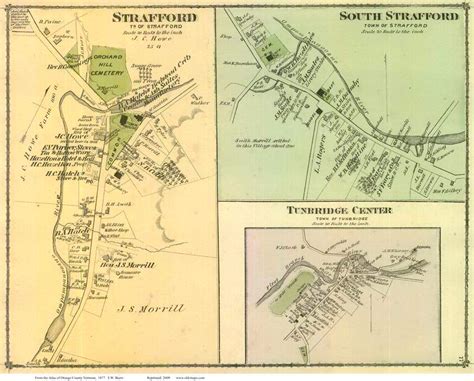 Strafford South Strafford And Tunbridge Center Villages Vermont 1877