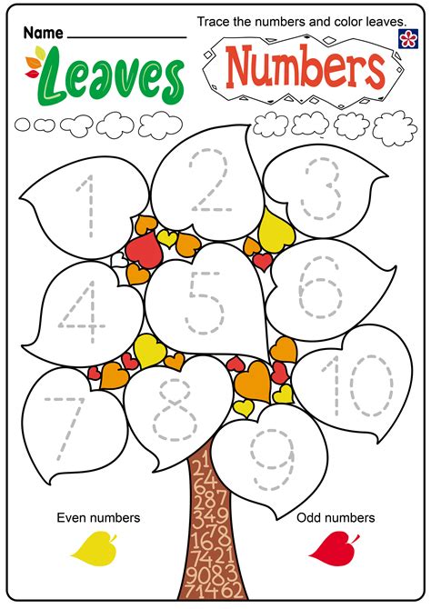 Free Fall Leaves Worksheets For Preschool And Kindergarten