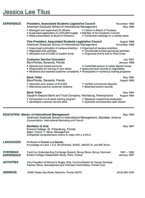 college resume  sample business  marketing
