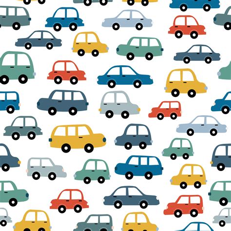 Vehicle Seamless Pattern Hand Has Drawn Colorful And Vintage Car