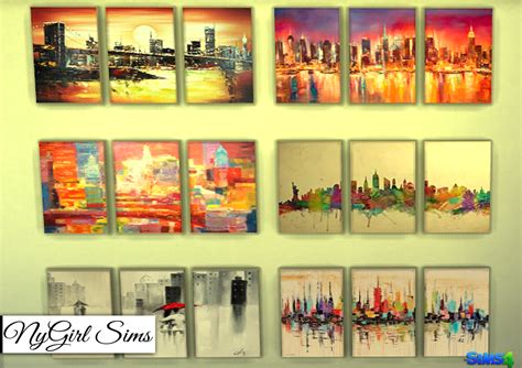 Nygirl Sims 4 Cityscapes 3 Piece Canvas Art