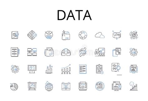 Data Line Icons Collection Information Facts Figures Stats Records