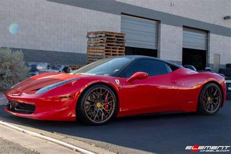 20 Inch Staggered Variant Radon Satin Bronze On A 2015 Ferrari 458