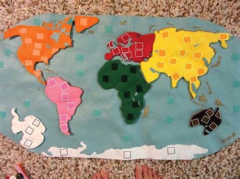 Montessori Continents Map And Quietbook With 3 Part Cards Diy Preschool