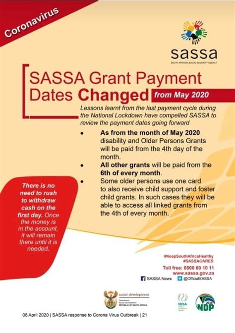 All other grants will be paid from 07 september 2020 #sassacares. SASSA changes grant payout dates