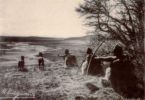 Selk Nam Men Hunting Cultura Mapuche Pueblo Ind Gena Fotografia