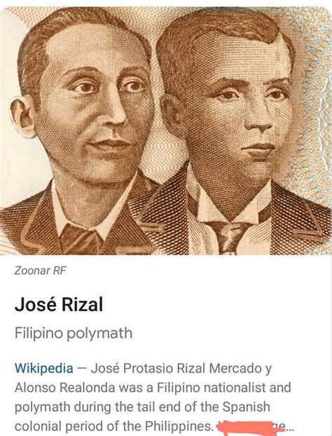 Ano Ang Personal Na Impormasyon Ni Jose Rizal Brainly Ph