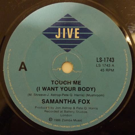 Samantha Fox Touch Me I Want Your Body 1986 Vinyl Discogs