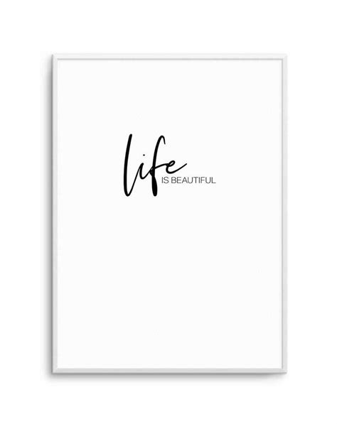 Life Is Beautiful Print Modern Art Print Typography Poster Olive Et