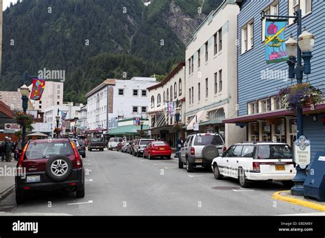 Juneau Street Capital Of Alaska Usa Stock Photo Alamy